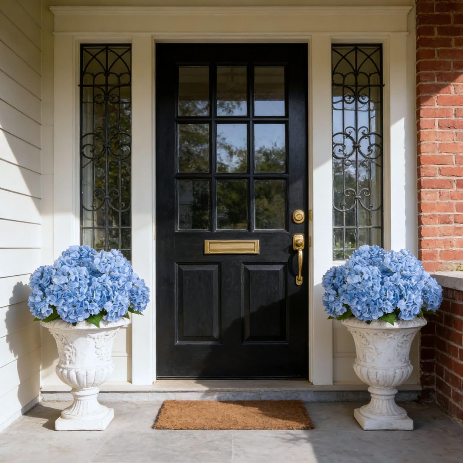 INXUGAO Artificial Blue Hydrangea Bouquets — 10 Faux Mophead Stems