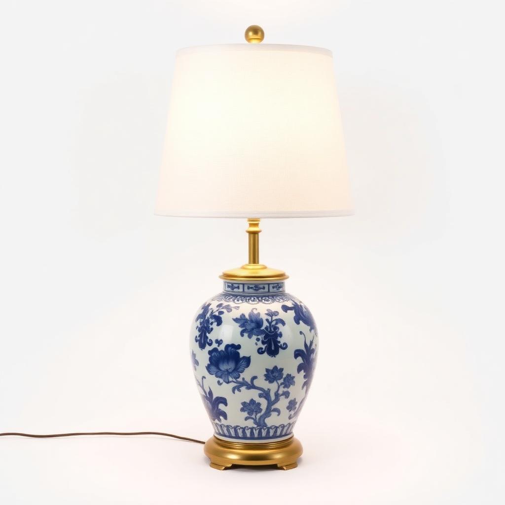 Blue & White Chinoiserie Ginger Jar Table Lamps (Pair)