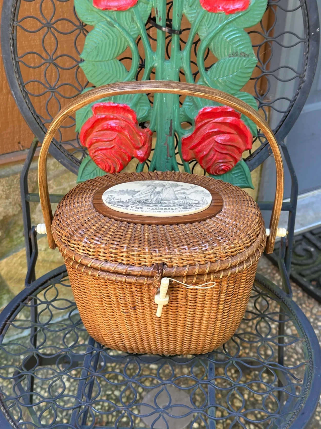 Farnum Vintage Nantucket Lightship Basket Handbag
